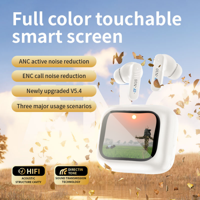 ET-N10 ANC Digital Touch Screen Dispaly Earbuds | ANC | ENC - Image 1